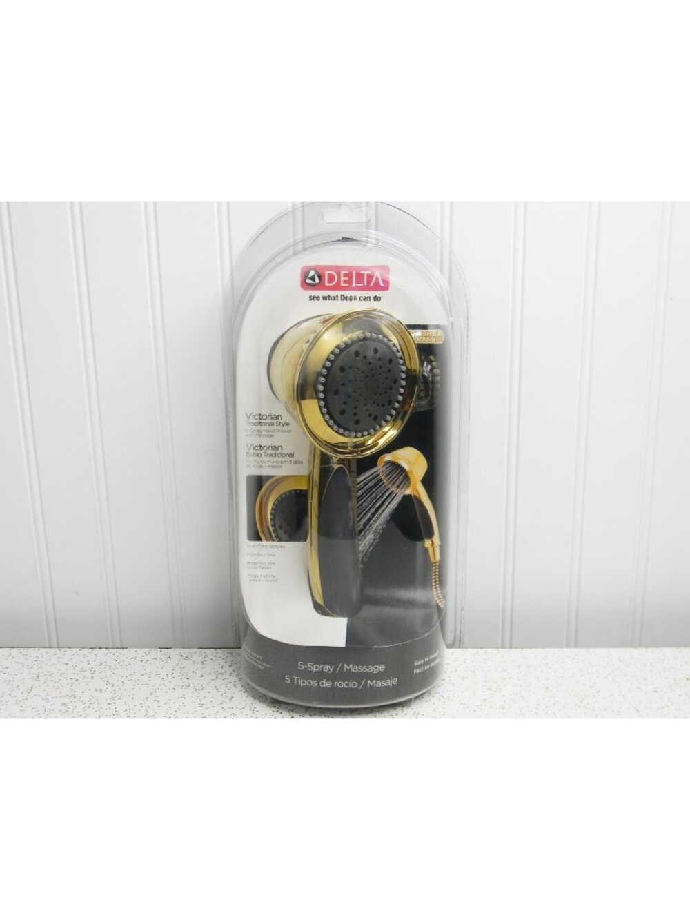 Delta Victorian 5-Setting Handheld Shower Head Polished Brass 75520PB